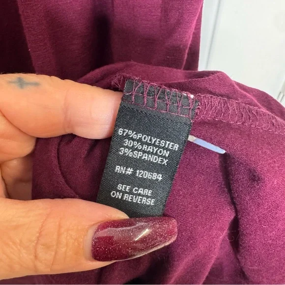 Torrid Womens Berry Skater Knee Length Dress Plus Size 0 3/4 Sleeve Stretch - Picture 3 of 4